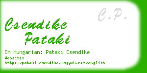 csendike pataki business card